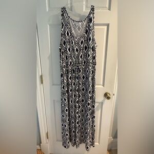 Liz Claiborne Navy & White Maxi Dress Size XL